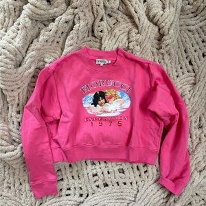 Fiorucci Snow Angels Crop Sweatshirt Pink